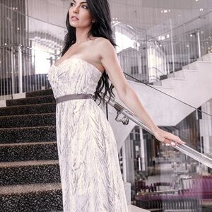 BCBGMaxAzria White Strapless Sundress Cocktail